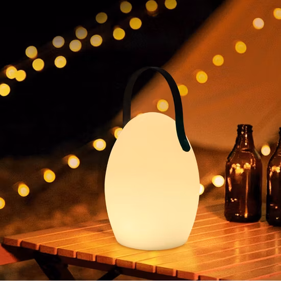 Luci da festa a batteria ricaricabile Lampada da tavolo a LED RGB per mobili in plastica, vaso da fiori rotondo, luce decorativa